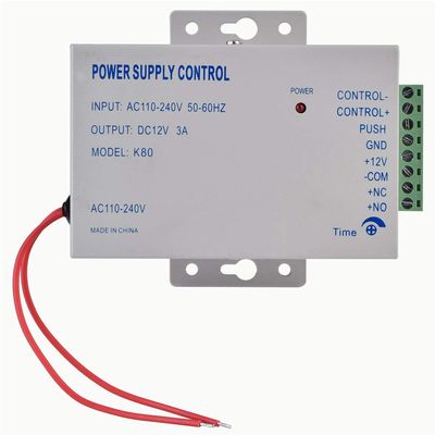 Power Supply Control, K80 AC 110-240V to DC 12V Power Supply for Door Access Control System, All Types Door Lock with Time Delay