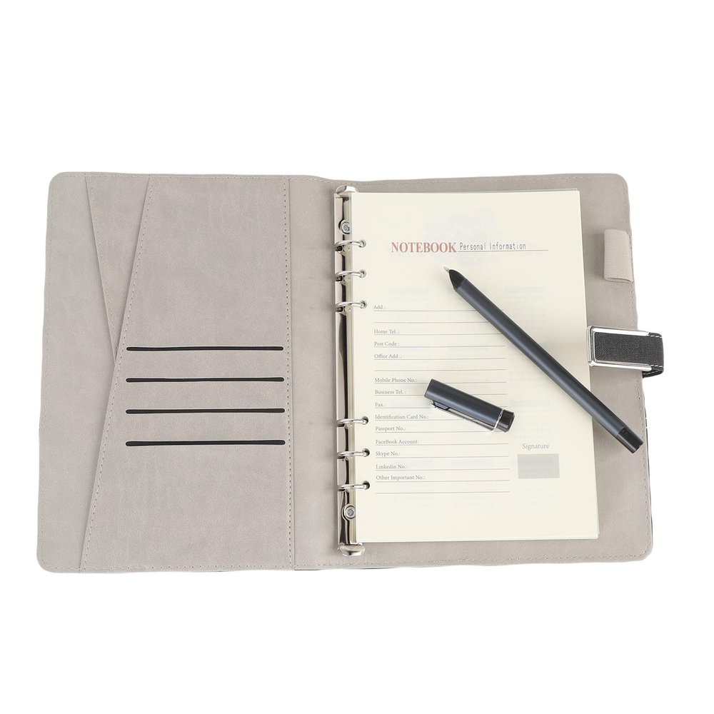 Smart Pen & Notebook Set, Digital Pen Real Time Synchronization Digitization, for Storing and Sharing Notes, Smartpen Writing Set, Compatible with Pad Phone (Black)