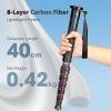 61 Inch Carbon Fiber Camera Monopod Heavy Duty Stand with 6 Section Height, Load up 10kg for Compact Cameras, Mirrorless, DSLR view 4