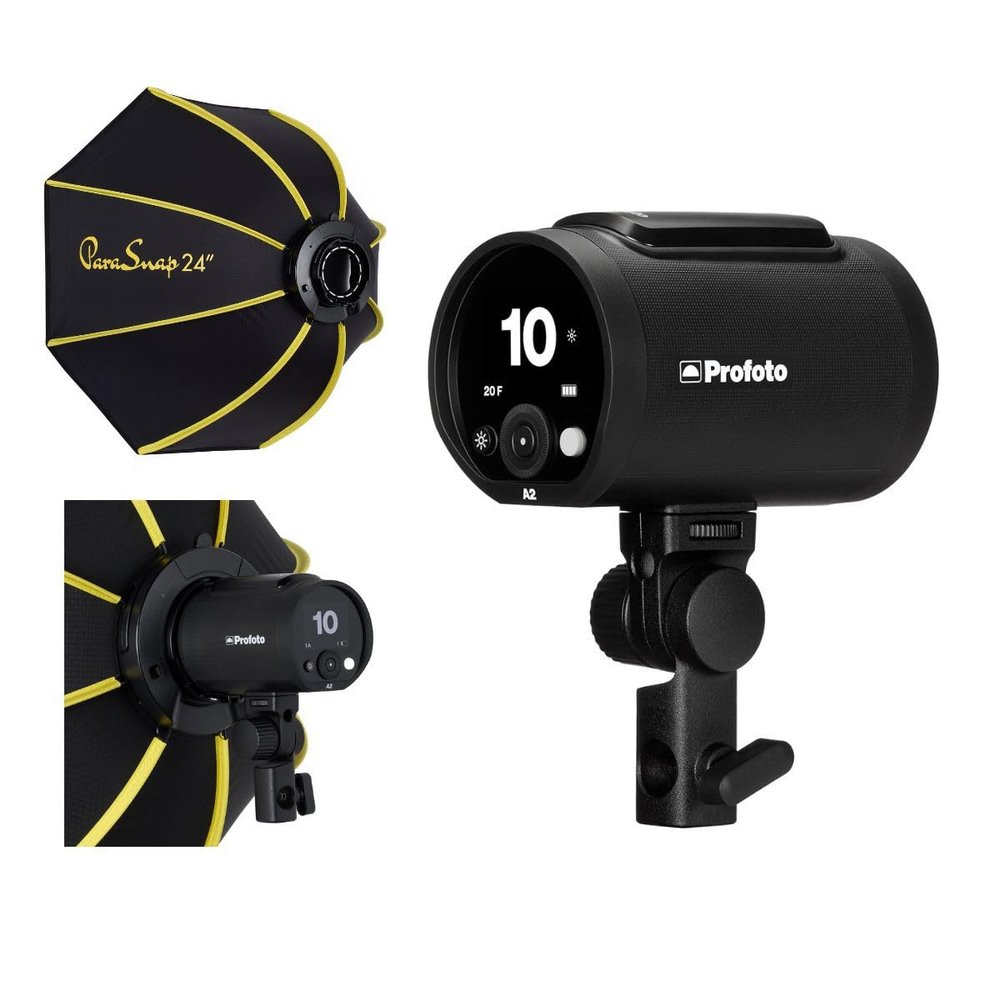 Profoto A2 The Little Big Off Camera Flash Head w/Glow 24" ParaSnap Octa Softbox