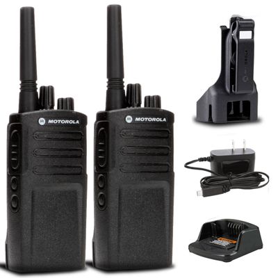 2-Pack Motorola RMV2080 On-Site 2-Way Business Radios  VHF, 8 Channels, Long Range, Durable, Rechargeable Walkie Talkies (Renewed)