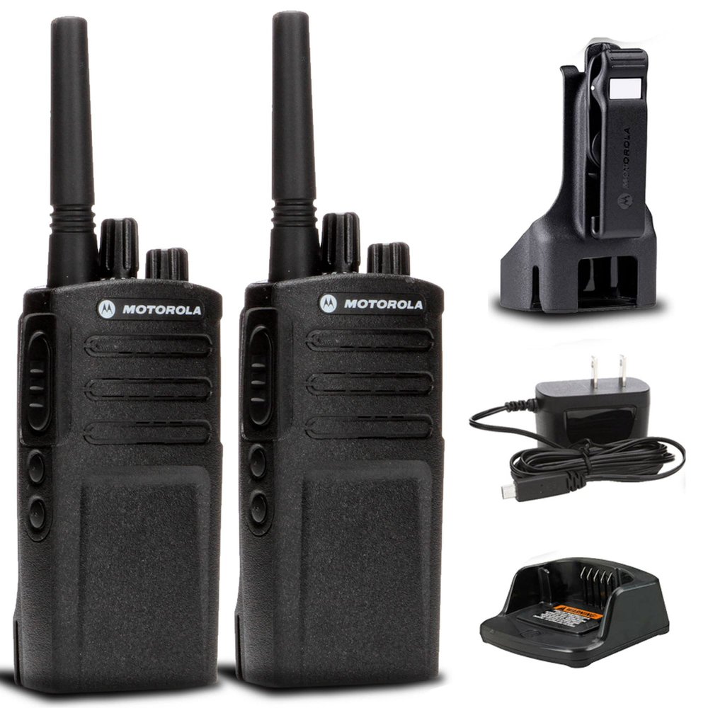 2-Pack Motorola RMV2080 On-Site 2-Way Business Radios  VHF, 8 Channels, Long Range, Durable, Rechargeable Walkie Talkies (Renewed)