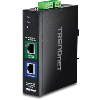 TRENDnet Industrial 10G PoE++ Injector, TI-IG319, Extreme Temperature Ready, IP30, Supports (15.4W), (30W), NDAA & TAA Compliant, Wall Mountable, Extend an Additional 100m (328 ft.)