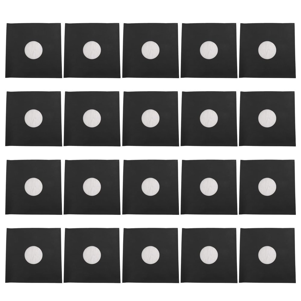 Mtlavishness 20Pcs 12 Inch Record Kraft Paper Jackets Matte Black 350gsm Thick Cardboard Record Covers Ideal for Protecting 33 RPM Records in Your Collection