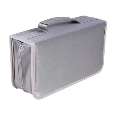 Cabilock 128pieces Handheld Cd Storage Bag Large Capacity Mercerized Cloth Organizer for and DVDs and Moistproof Pouch for Home and Car Use Grey