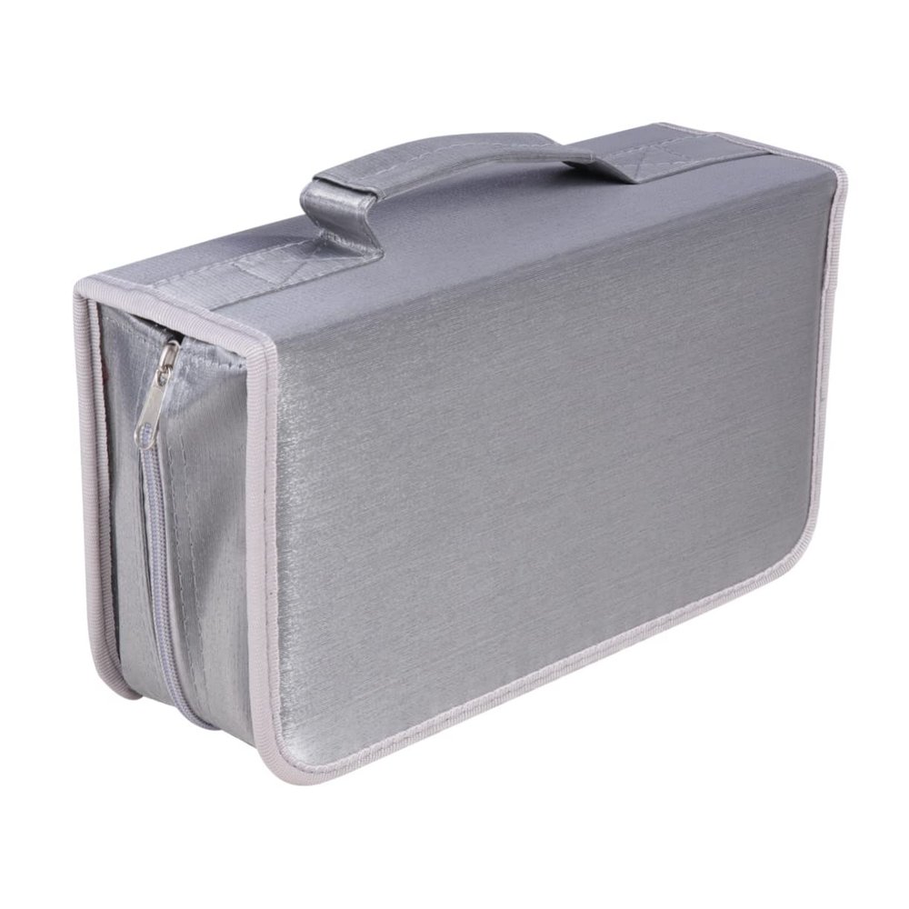 Cabilock 128pieces Handheld Cd Storage Bag Large Capacity Mercerized Cloth Organizer for and DVDs and Moistproof Pouch for Home and Car Use Grey