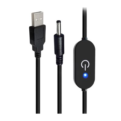 lowmountainswere with Blue Indicator Light USB to DC 5.5 * 2.1 5.5 * 2.5 3.5X1.35 Switch Controll Cable Line Test Light Strip USB to DC Touch Dimmer(3.5X1.35mm)