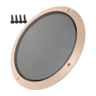 Anneome Decorative Metal Mesh Speaker Grill Cover Round Subwoofer Protection Durable DIY Accessory for Car Audio and Home Theater Systems Gold