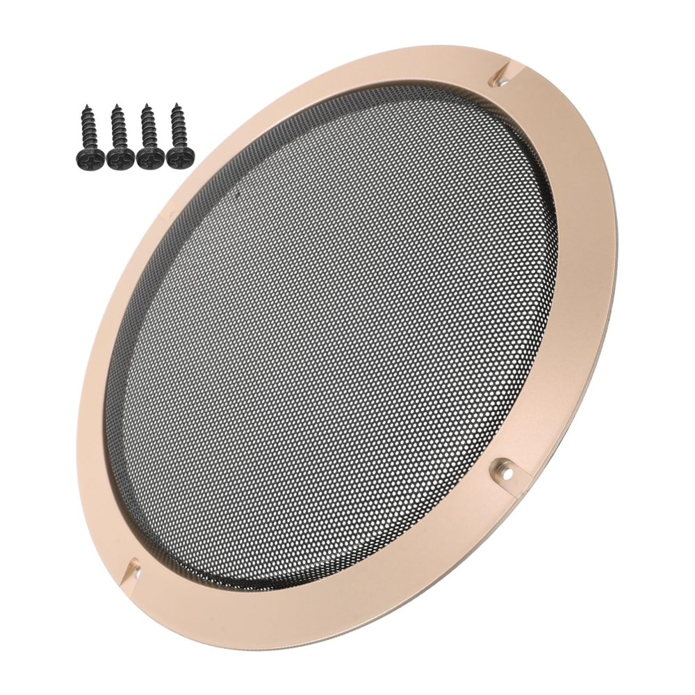 Anneome Decorative Metal Mesh Speaker Grill Cover Round Subwoofer Protection Durable DIY Accessory for Car Audio and Home Theater Systems Gold