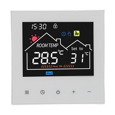 Smart Thermostat with Colour Touch Screen, Timing and Planning, Energy Saving, for Home Office Mall Hotel, Room Thermostat, Automatic (Normal Model)