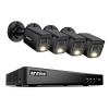 ANNKE 2MP Security Camera System, 8CH 4K DVR Recorder with AI Motion Detection, 4X 1080P (19201080) Add-on Wired Black Cams with Smart Color Night Vision, IP67, Compatible with Alexa, No Hard Drive