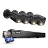 ANNKE 2MP Security Camera System, 8CH 4K DVR Recorder with AI Motion Detection, 4X 1080P (19201080) Add-on Wired Black Cams with Smart Color Night Vision, IP67, Compatible with Alexa, 3TB Hard Drive view 1