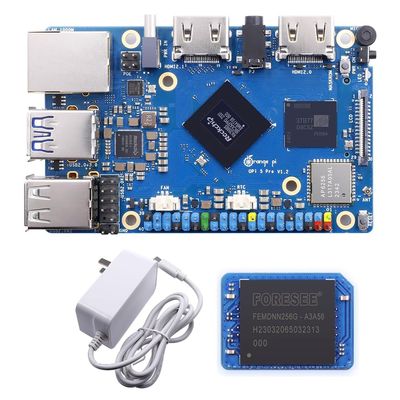 APBVIHL Orange pi 5 Pro 16GB Ram+5V5A Power+256GB eMMc Rockchip RK3588S 6T 8 Core Open Source Board, Support Orange Pi OS, Android, Debian, Ubuntu