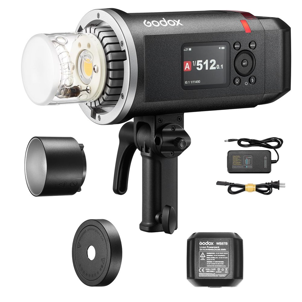 Godox AD600BM II Upgraded Outdoor Flash Strobe GN87 600W, 2.4G Wireless,1Tap Sync with X3 Trigger, 40W LED Modeling Lamp 0.01-1.9s Recycle 1/8000s HSS, Compatible with Canon/Nikon/Sony/More