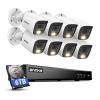 ANNKE 2MP Security Camera System, 8CH 4K DVR Recorder with AI Motion Detection, 8X 1080P (19201080) Add-on Wired White Cams with Smart Color Night Vision, IP67, Compatible with Alexa, 6TB Hard Drive view 1