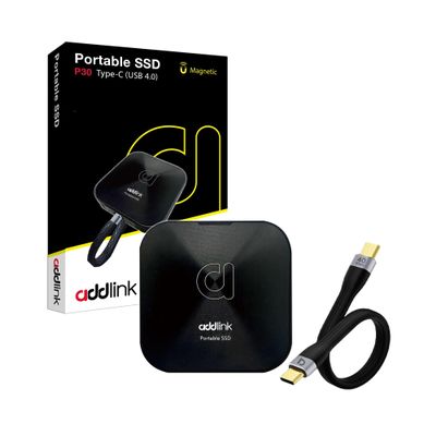 Addlink P30 2TB External SSD USB4 4000MB/s Type C Compatible thunderbolt 4, Tesla, iPhone15/16&iPad&Mac, Steam Deck/Android/PS5&4 Smart TV Magsafe ProRes 4K 120fps, Includes USB4.0 Cable Aluminum case