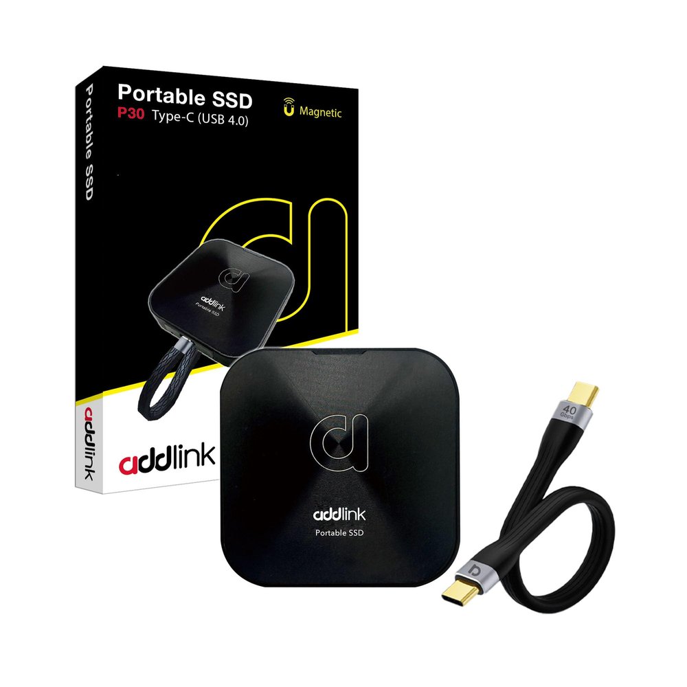 Addlink P30 2TB External SSD USB4 4000MB/s Type C Compatible thunderbolt 4, Tesla, iPhone15/16&iPad&Mac, Steam Deck/Android/PS5&4 Smart TV Magsafe ProRes 4K 120fps, Includes USB4.0 Cable Aluminum case