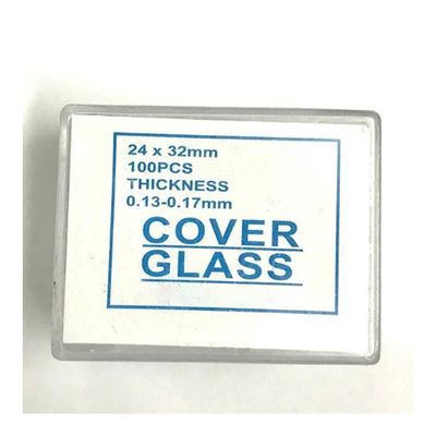 Microscope 100Pcs Microscope Coverslip 18 * 18mm 20 * 20mm 22 * 22mm 24 * 24mm 24 * 32mm 24 * 40mm(24 x 32 mm 100Pcs)