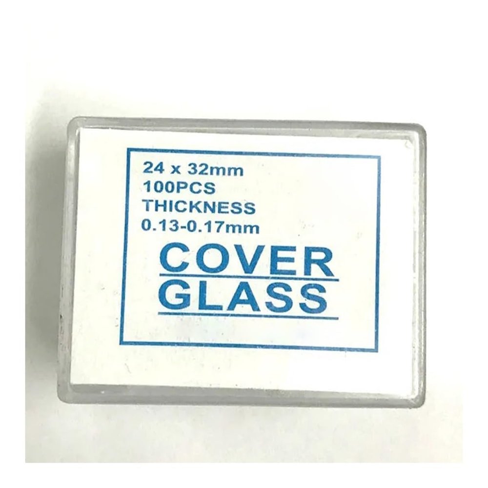 Microscope 100Pcs Microscope Coverslip 18 * 18mm 20 * 20mm 22 * 22mm 24 * 24mm 24 * 32mm 24 * 40mm(24 x 32 mm 100Pcs)