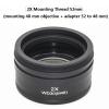 JOEBO Microscope Kit 0.5X 2X Lens Mounting Thread 42mm 48mm 50mm 52mm Working Distance 30/160mm Microscope Lens Adapters(2X Thread 52mm) view 2