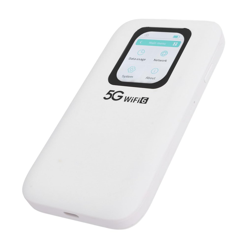 5G WiFi 6 Mobile Hotspot with Nano SIM Card Slot, Portable 5G Wi Fi Router, Connects Up to 16 Devices, 2.01in Touch Screen Portable WiFi Device for Travel Office Dormitory