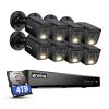 ANNKE 2MP Security Camera System, 8CH 4K DVR Recorder with AI Motion Detection, 8X 1080P (19201080) Add-on Wired Black Cams with Smart Color Night Vision, IP67, Compatible with Alexa, 4TB Hard Drive view 1
