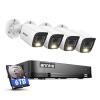 ANNKE 2MP Security Camera System, 16CH 2MP Lite DVR Recorder with AI Motion Detection, 4X 1080P (19201080) Add-on Wired White Cams with Smart Color Night Vision, IP67, 3.6mm Lens, 6TB Hard Drive