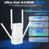 WAVLINK AX3000 WiFi 6 Extender - Internet Extender WiFi Booster with 5 High-Gain Antennas & Beamforming, Dual Band Whole Home Coverage, Gigabit Port, Repeater/AP/Router Mode for 256 Devices view 2