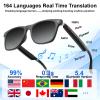 Domhong Smart Glasses for Men and Women with Chat GPT, Bluetooth Translation Glasses with 164 Languages, Open Ear Audio with Mic & Speakers, Hands-Free Calls, UV Protection & Anti-Blue Light view 2