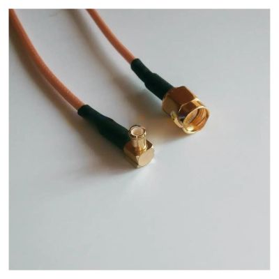PAN DI 8inch RG316 MCX Male Right Angel to SMA Male p/Lug R/F Pigtail Cable 20cm