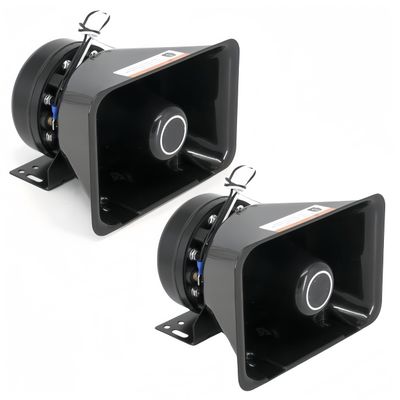 2PCS 200W High Performance Siren Speaker, Compact PA Horn Speaker Compatible with Any 100-200 Watt PA Siren System for Police Fire Car Ambulance Engineer Vehicles 125-135dB IP66 Waterproof