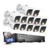 ANNKE 2MP Security Camera System, 16CH 2MP Lite DVR Recorder with AI Motion Detection, 12x 1080P (19201080) Add-on Wired White Cams with Smart Color Night Vision, IP67, 3.6mm Lens, 6TB Hard Drive view 1