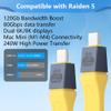 CERRXIAN 240W USB C to USB C Short Cable,USB4 2.0 80Gbps Type C Male to Male High Speed Data Cable,8K@60HZ Video and Data Sync - 4.7inch / 12cm view 2