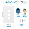 MECCANIXITY Cat 6 Ethernet Wall Plate, 3 Port Blue F-Plug Female to Female RJ45 Key-Stone Jack Wall Plate Jack Inline Coupler Connector Box Cover, White view 2