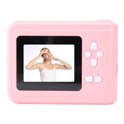 1080P Instant Print Camera, 48MP HD Digital Video Camera for Kids with 3 Rolls Thermal Printing Paper 32GB SD Card Black and White Photos (Pink)