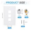 MECCANIXITY Cat 6 Ethernet Wall Plate, 3 Port White F-Plug Female to Female RJ45 Key-Stone Jack Wall Plate Jack Inline Coupler Connector Box Covers, White view 2