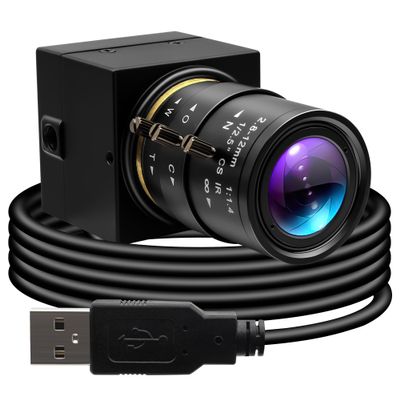 ALPCAM 1080P USB Camera with 2.8-12mm Varifocal Lens, 0.01Lux Low Light Webcam H.264 IMX323 Computer Camera for Video Conference, Plug & Play for Windows/Linux/Mac