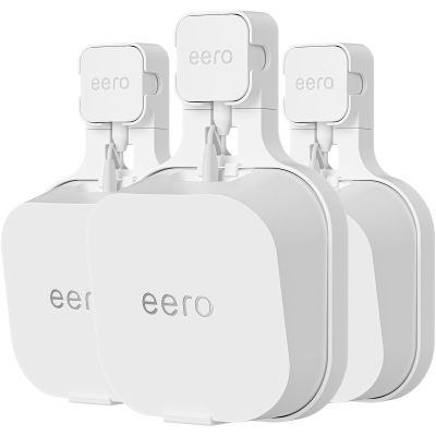 PUUUCI Outlet Wall Mount Bracket for eero 7 Mesh Wi-Fi 7 Router - A Space-Saving Accessory with Cord Management, Supports Vertical or Horizontal Outlets (White, 3 Pack)