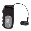 FOSA On Headset, Retractable Wireless Headset with LCD Digital Power Display Vibration Alert Voice Caller Number for Driving Business (Electroplated Bright Black) view 1
