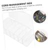 Angoily Cable Management Box Plastic Charger Cord Organizer Wire Cord Holders for Desk Lid view 3