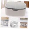 Angoily Cable Organizer Box with Compartments Dustproof Storage Case for Data Cables Earphones and Chargers Home Table Organizer Light Grey Durable and Practical Design view 3