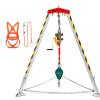 1800lbs Winch Rescue Tripod Aluminum, Confined Space Firefighting Tripod Kit with 7' Leg Bracket, 98' Cable, Tripod Hoist for Power Engineering Sewer Tunnel - Includes 10m Fall Protector and view 1