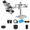 Lab Microscope Accessories 4K 48MP HDMI USB Industrial Camera 3.5X-90X Double Boom Stand Zoom Simul Focal Trinocular Stereo Microscope for Phone PCB Repair(3.5X-45X NO Camera White) view 1