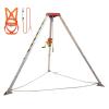 Aluminum Manhole Rescue Tripod Kit with 1800lbs Winch, 15m Fall Arrester, Lifting and Rescue Equipment for Well, Sewer Tunnel - Confined Space Rescue Tripod Kit view 1