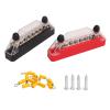 2 Pcs 6 Post Power Distribution Block 12 48V 150A, with M6 Terminal Post and M4 Wiring Screw, Circuit fuze Block Holder for Automotive Car Audio Solar Marine Use, Brass Material view 1