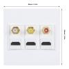 86mm Wall Plate with 3 HDMI and 3 R CA Ports, Supports 4K 60Hz, Compatible with HDMI 2.0, Ideal for Home Theater and AV Installations view 4