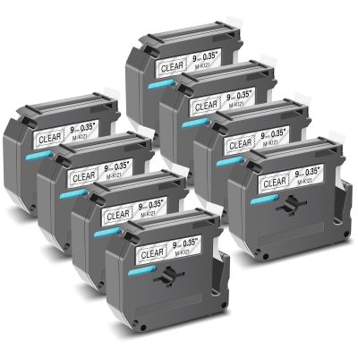GREENCYCLE M-121 Label Tape 8PK Compatible for Brother Ptouch M Tape M-121s 9mm 0.35 Clear M-K121 M-121s M121 for Brother Ptouch PT-M95 PT-70BM PT-90 PT-85 PT65 Label Maker Refills