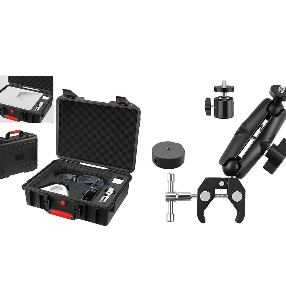 Gunovy Starlink Mini Case Waterproof Hard Case fits Starlink Mini Dish Kit+Star link Mini Tripod Adapter Mount 1/4"-20 Threaded with 3/8"-16 Threaded Aluminum Alloy Tripod Mount