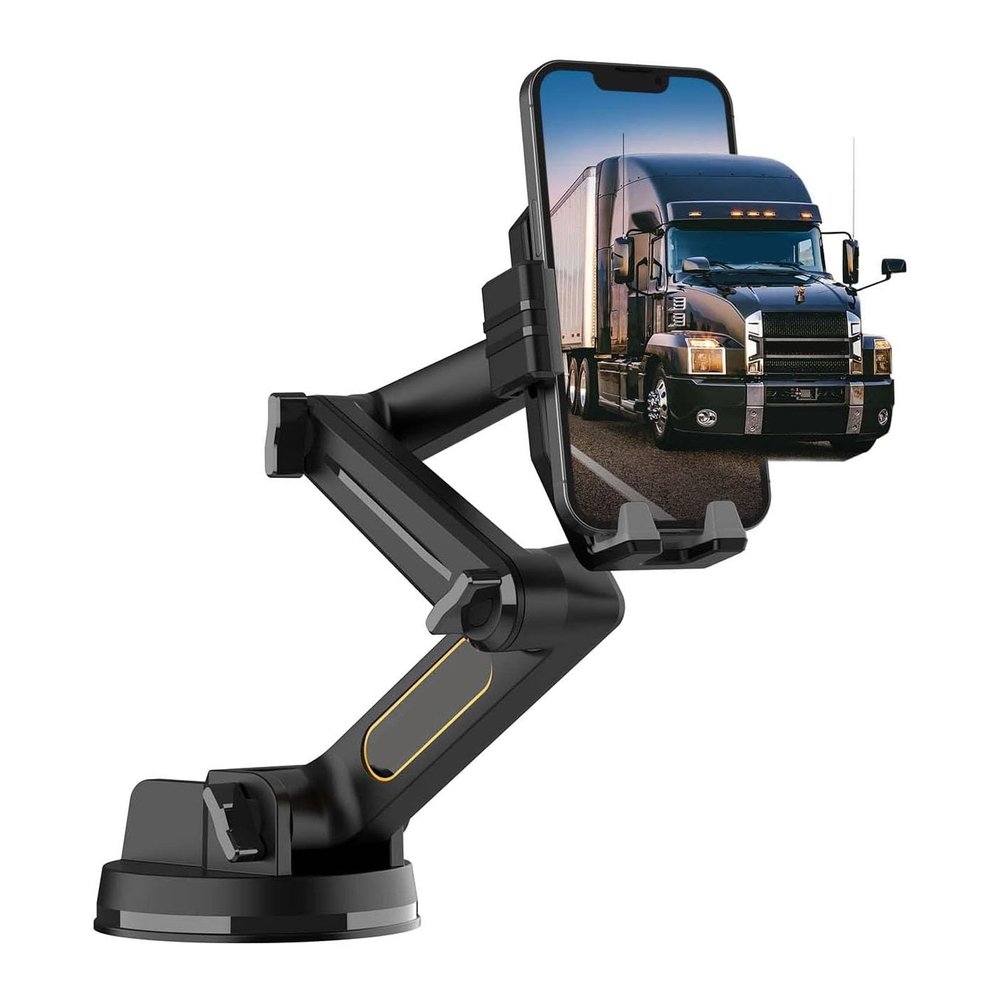 Oreilet Truck Phone Holder Mount, 360 Rotation Cell Phone Holder Mount Suction Cup, 16.9 Inch Long Arm, for Semi Truck Dashboard Air Vent Windshield