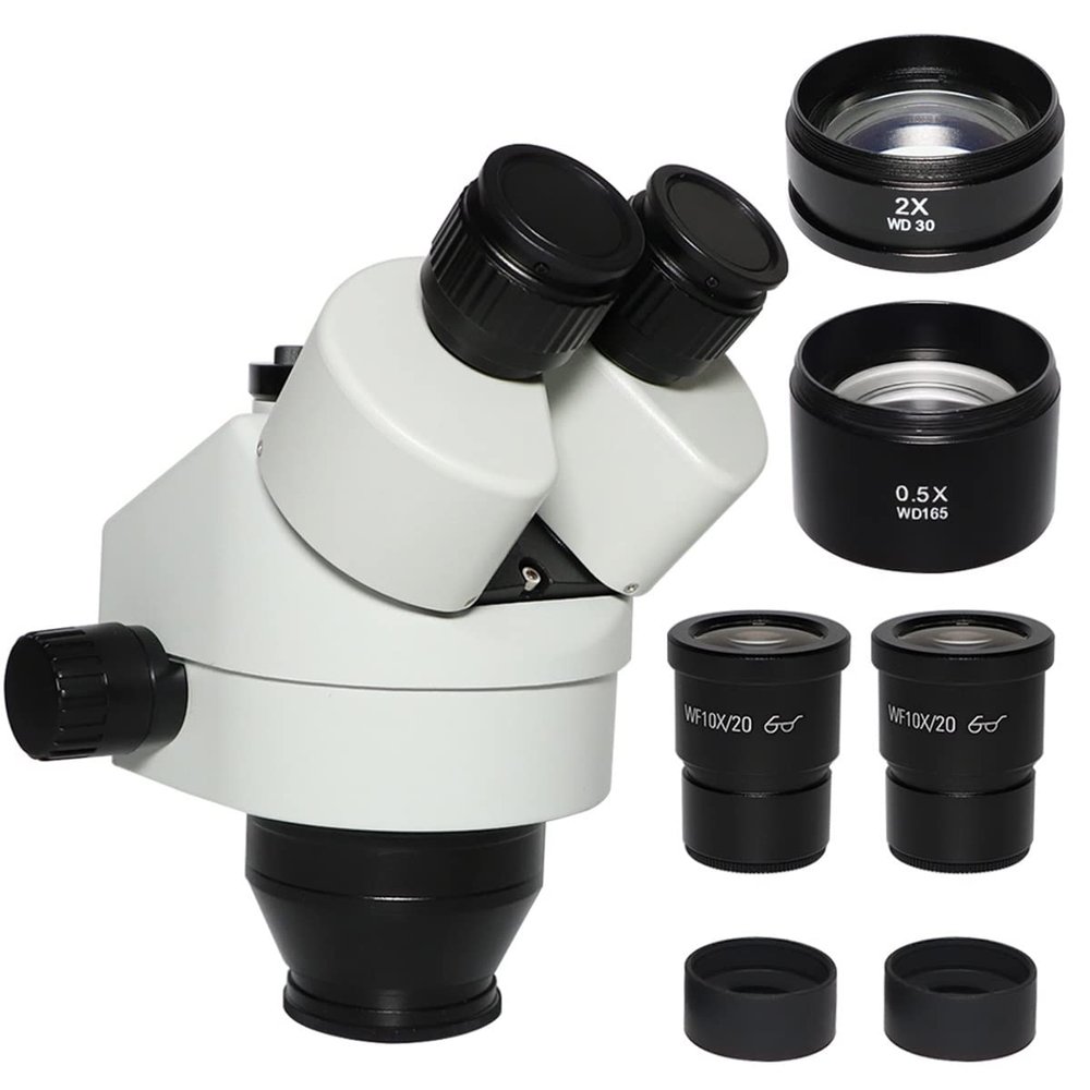 microscope accessories kit slide preparation camer 3.5X-180X Industrial Simul-focus Trinocular Microscope Head for Cell Phone SMD PCB Soldering Repair Zoom Stereo Microscope Head Microscope accessorie